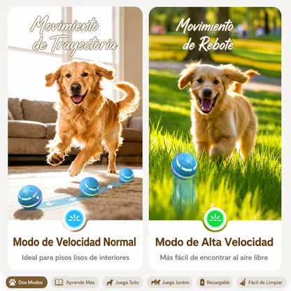 Pelota automática e interactiva para mascotas.
